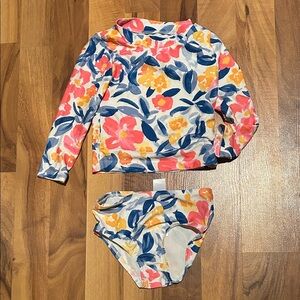 Floral Rashguard Suit 18mo